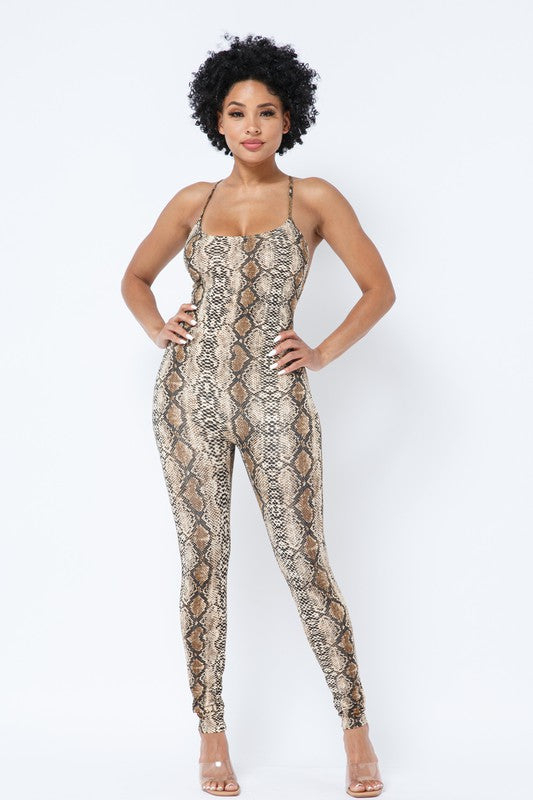 Snake Print Jumpsuit